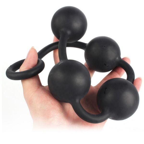 Анальные шарики Silicone Anal Pull Ball Plug Small, 34,5х3 см. IXI58516 фото