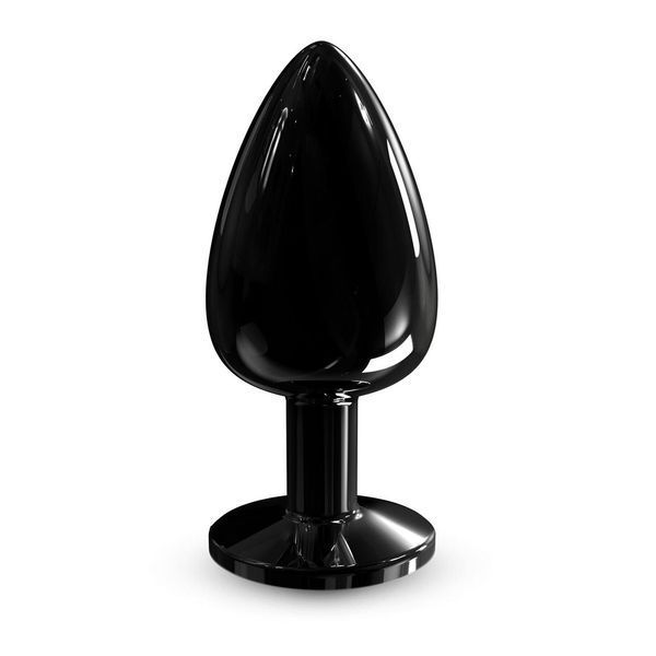Металлическая анальная пробка с кристаллом Dorcel Diamond Plug Black, размер L, 9,5х4,1 см. SO7810 фото