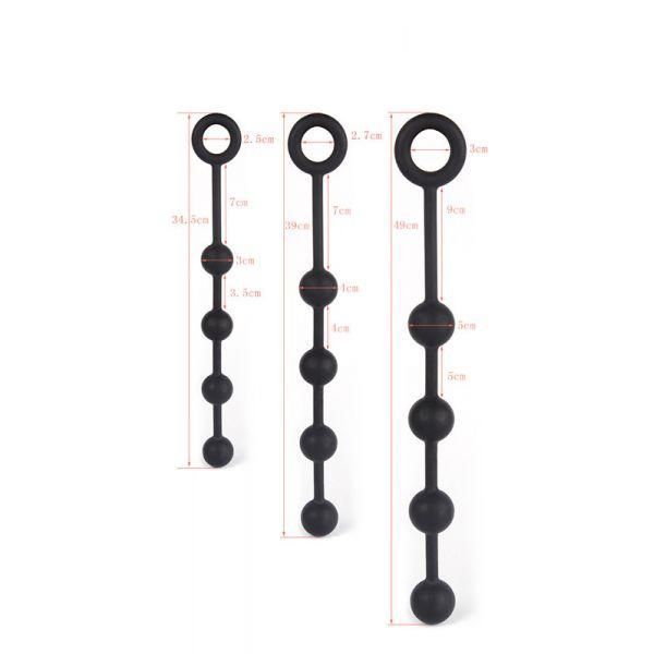 Анальные шарики Silicone Anal Pull Ball Plug Small, 34,5х3 см. IXI58516 фото