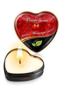 Масажна свічка-сердечко з збуджуючим ароматом Plaisirs Secrets Natural, 35 мл. SO1863 фото