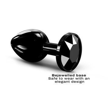 Металлическая анальная пробка с кристаллом Dorcel Diamond Plug Black, размер M, 8,3х3,4 см. SO7809 фото