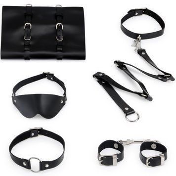 Набір БДСМ із натуральної шкіри Mr Bondage Black чорний VGV-DIA064 фото