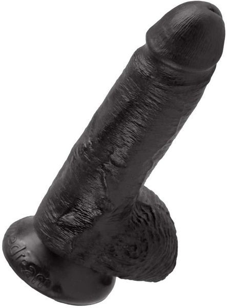 Фалоїмітатор KING COCK 7INCH COCK WITH BALLS BLACK DT44693 фото