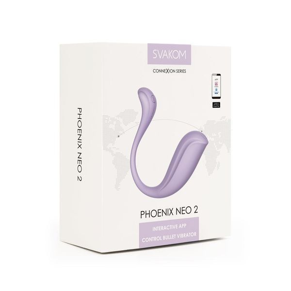 Интерактивное виброяйцо Svakom Phoenix Neo 2 Pastel Lilac, обновленная модель, 8,5х3,3 см. SX0728 фото