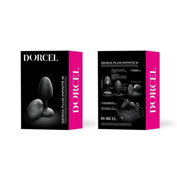 Анальна пробка з вібрацією та рухомою кулькою Dorcel GEISHA PLUG INFINITE M, 7,3х3,6 см. SX1387 фото
