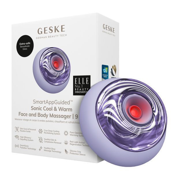 Массажер для лица и тела GESKE Sonic Cool&Warm Face and Body Massager 9в1 purple HB0281 фото