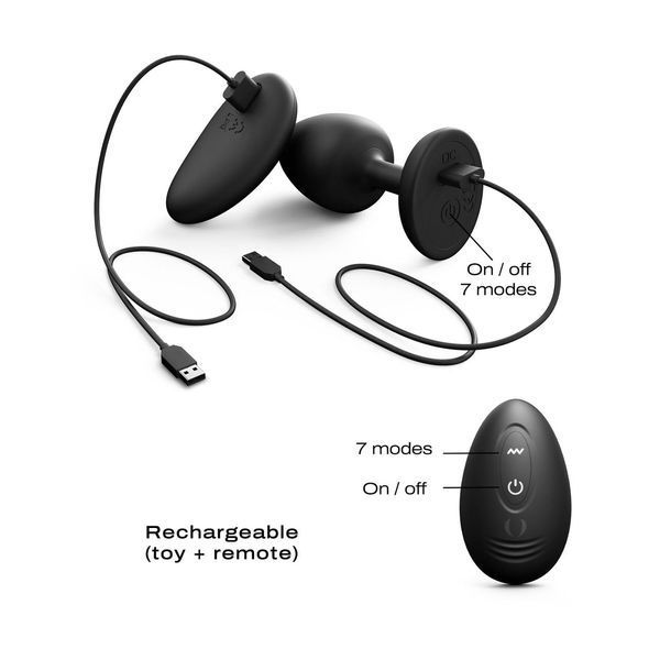 Анальна пробка з вібрацією та рухомою кулькою Dorcel GEISHA PLUG INFINITE M, 7,3х3,6 см. SX1387 фото