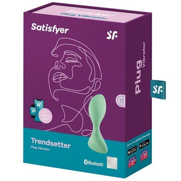 Анальная смарт-пробка с вибрацией Satisfyer Trendsetter Green, 11х3,4 см. SO6731 фото