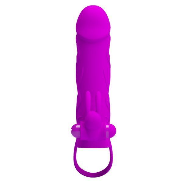 Насадка на член с вибрацией Pretty Love 5,5" Vibrating Penis Sleeve Purple, 14х3,3 см. BI-026216-1 фото