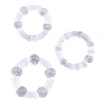Набор эрекционных колец Beaded Cock Rings-Clear, 3 шт. 291007 фото