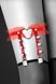 Гартер на ногу Bijoux Pour Toi - WITH HEART AND SPIKES Red, сексуальна підв'язка із серцем SO2224 фото 1