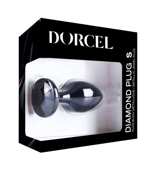 Металлическая анальная пробка с кристаллом Dorcel Diamond Plug Black, размер S, 7,1х2,7 см. SO7808 фото