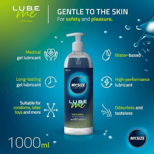 Лубрикант на водяній основі My.Size Lube Me Natural, 1000 мл. 11-40179 фото