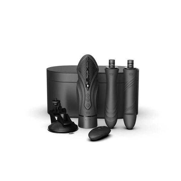 Компактна смарт секс-машина Zalo &ndash; Sesh Obsidian Black, 2 насадки, пульт дистанційного керування, кристал Swarovski SO9556 фото