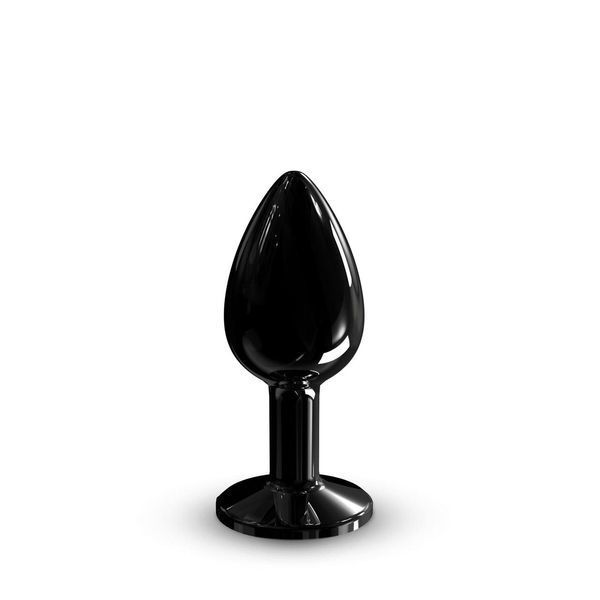 Металлическая анальная пробка с кристаллом Dorcel Diamond Plug Black, размер S, 7,1х2,7 см. SO7808 фото