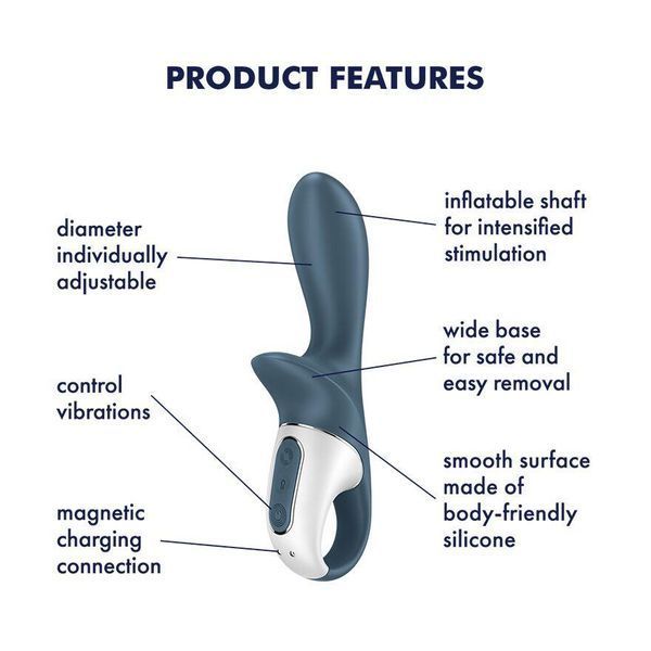 Анальный вибратор надувной Satisfyer Air Pump Booty 2, 18х3,5 см (надувается до 4,5 см) SO8410 фото