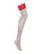 Чулки Obsessive Ingridia stockings, бежевые с красной резинкой, XS/S, M/L, XL/2XL SO9040 фото 3