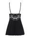 Сатиновий пеньюар з мереживом та трусики Obsessive 810-BAB-1 babydoll & thong, S/M, L/XL SO7152 фото 6