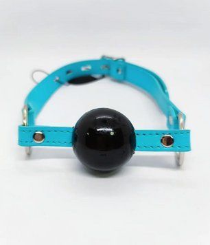 Кляп з кулькою DS Fetish Ball gag blue, 5 см. 221802008 фото