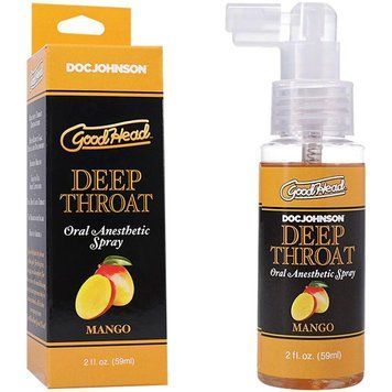 Спрей для мінету з бензокаїном зі смаком манго Doc Johnson GoodHead DeepThroat Spray &mdash; Mango, 59 мл. SX3465 фото