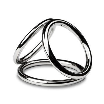 Потрійне ерекційне кільце Sinner Gear Unbendable &mdash; Triad Chamber Metal Cock and Ball Ring &mdash; Large SO4617 фото
