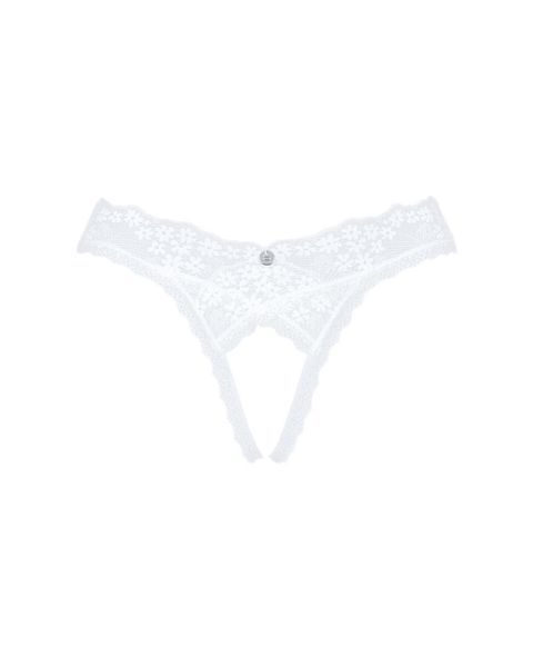 Кружевные трусики-танга с доступом Obsessive Heavenlly crotchless thong, XS/S, M/L, XL/2XL SO8188 фото