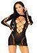 Безшовна міні-сукня Leg Avenue Long sleeve cut out mini dress Black, One size SO8570 фото 2