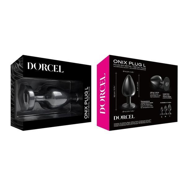 Металева анальна пробка Dorcel ONIX PLUG L, 9,5х4,1 см. SX1375 фото