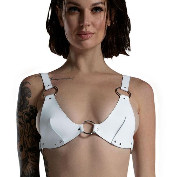 Ліф із натуральної шкіри Feral Feelings &mdash; Bikini Top White SO9421 фото
