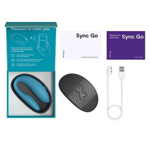 Смарт-вібратор для пар We-Vibe Sync GO Turquoise, 7,7 х3 см. SX0528 фото