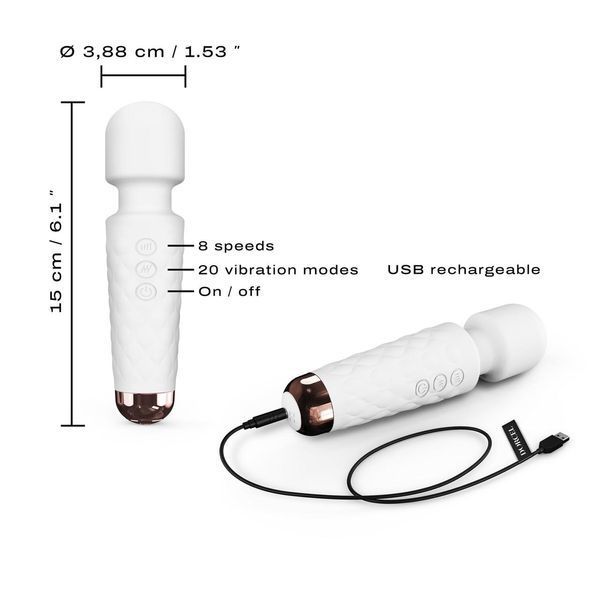 Мини-вибромассажер Dorcel Wand Mini Wanderful White, 15х3,9 см. SO7814 фото