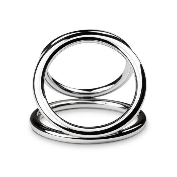 Тройное эрекционное кольцо Sinner Gear Unbendable &mdash; Triad Chamber Metal Cock and Ball Ring &mdash; Large SO4617 фото