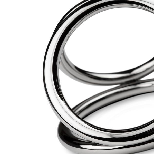 Тройное эрекционное кольцо Sinner Gear Unbendable &mdash; Triad Chamber Metal Cock and Ball Ring &mdash; Large SO4617 фото