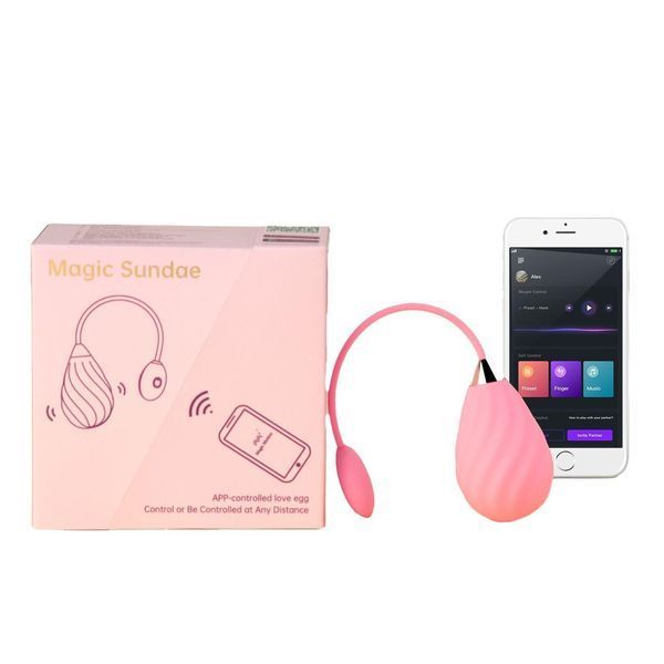 Смарт-віброяйце Magic Motion Sundae Pink, 6,5х3,5 см. SO7014 фото