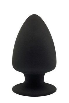 Термоактивна анальна пробка PREMIUM SILICONE PLUG L BLACK, 13х7,5 см. DT21603 фото