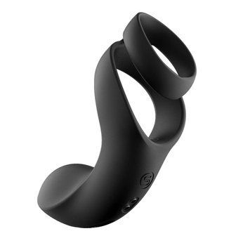 Двойное эрекционное кольцо со стимуляцией мошонки Svakom Benedict Black SO6300 фото