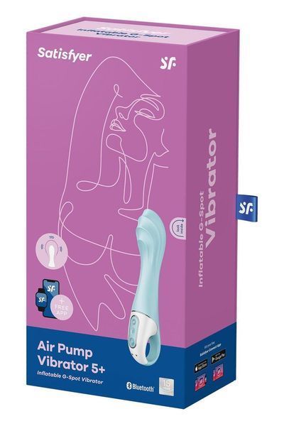 Надувной смарт-вибратор точки G Satisfyer Air Pump Vibrator 5+, 20х4,2 см (надувается до 5 см) SO6719 фото
