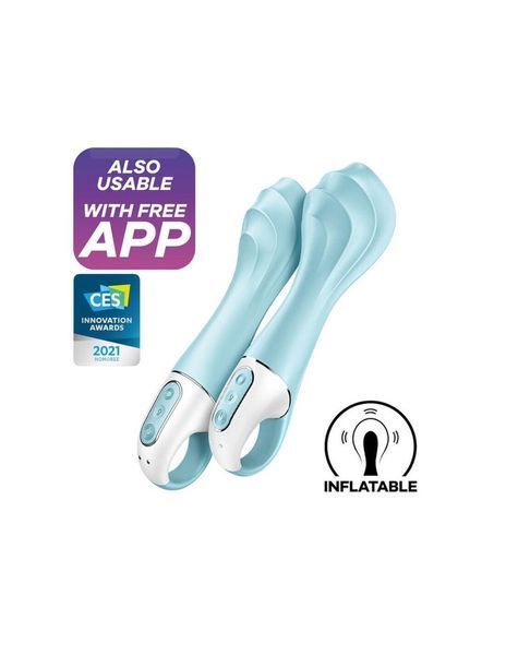 Надувной смарт-вибратор точки G Satisfyer Air Pump Vibrator 5+, 20х4,2 см (надувается до 5 см) SO6719 фото