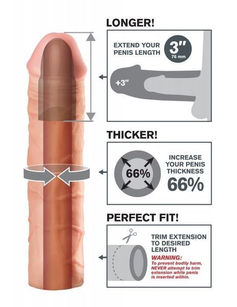 Удлинняющая насадка Mega Extension Flesh 2INCH +5 см, 20,3х5 см. PD4114-21 фото