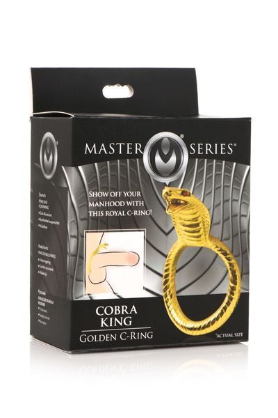Ерекційне кільце з головою кобри Master Series: Cobra King Golden Cock Ring, 4,5 см. SO8799 фото
