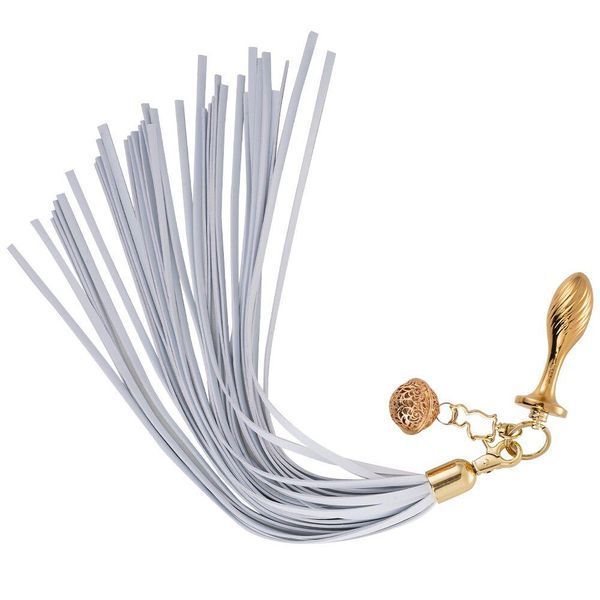 Металлическая анальная пробка Хвост пони LOCKINK SEVANDA White Pony-Tail Anal Pear-shape Plug, 7,5х2,2 см. SX0869 фото