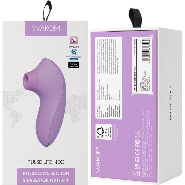 Смарт вакуумный стимулятор Svakom Pulse Lite Neo African Violet, 11,4х5,5 см. SO7322 фото
