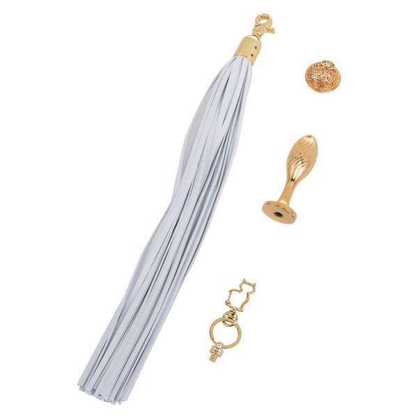 Металлическая анальная пробка Хвост пони LOCKINK SEVANDA White Pony-Tail Anal Pear-shape Plug, 7,5х2,2 см. SX0869 фото