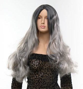 Перука довга хвиляста Fetish Hair балаяж сріблястий, 65 см. 98395/К09 фото