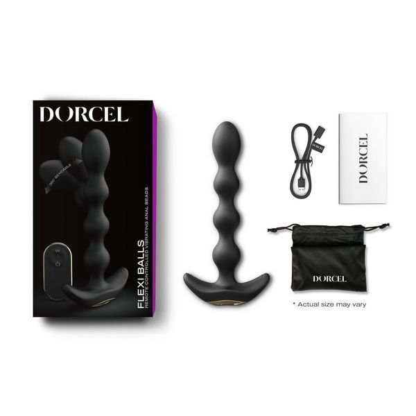 Анальний вібратор-буси з гнучким стволом і пультом ДК Dorcel FLEXI BALLS, 18,2х2,8 см. SO6818 фото