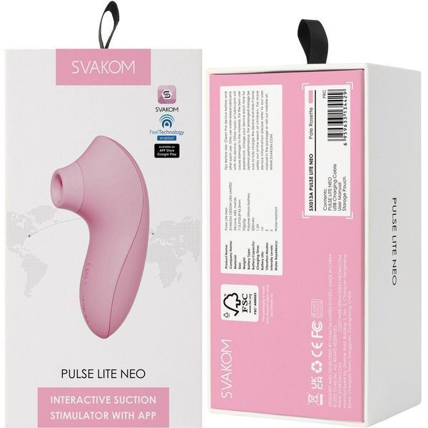 Смарт вакуумный стимулятор Svakom Pulse Lite Neo Pale Rosette, 11,4х5,5 см. SO7323 фото