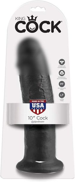 Фалоімітатор KING COCK 10INCH BLACK COCK, 25,5х6,1 див. DT44691 фото