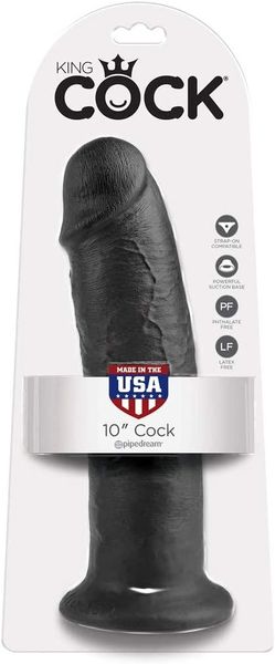 Фаллоимитатор KING COCK 10INCH COCK BLACK, 25,5х6,1 см. DT44691 фото