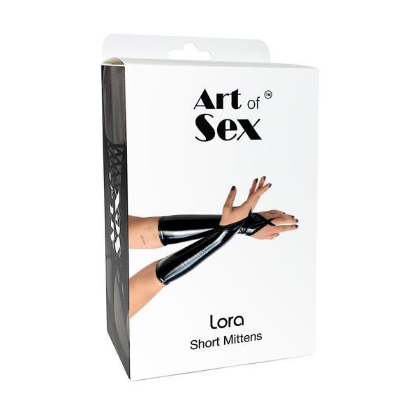Виниловые миттинки Art of Sex - Lora короткие, красного цвета, размеры S, М, L SO7475 фото