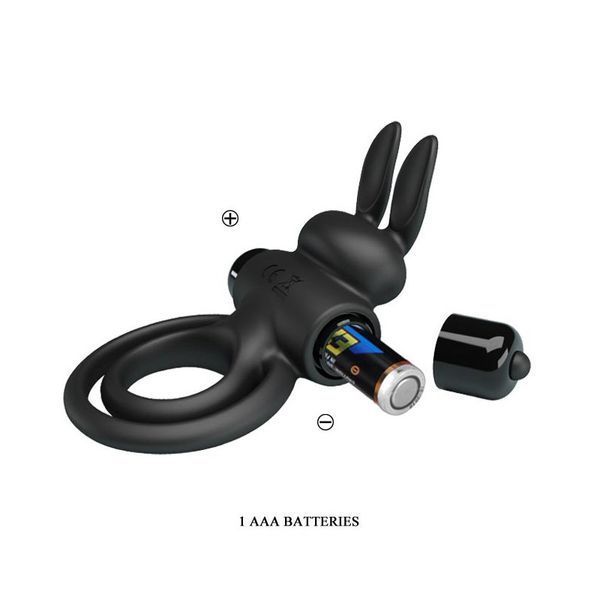 Подвійне ерекційне кільце з вібрацією Pretty Love "Vibrant penis ring III", 9,7х5,6 см. BI-210206 фото